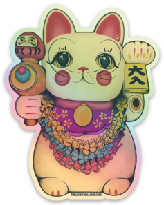 Holographic Lucky Cat Sticker